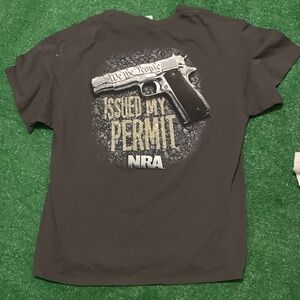 Gray NRA Graphic T-Shirt